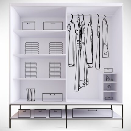 Pasific Home Martin 2 Kapaklı Sürgülü Gardırop Elbise Dolabı,190 cm, Beyaz - Görsel 3