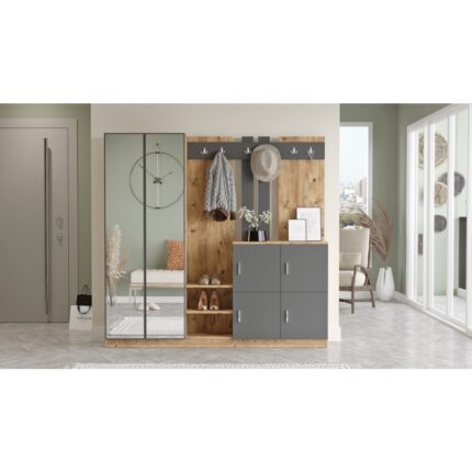 Robin Home Lora Vestiyer Portmanto Ayakkabılık Çam-Antrasit - Görsel 3