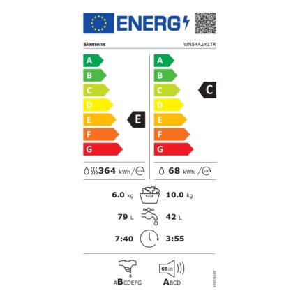 Siemens WN54A2X1TR 1400 Devir 10 kg + 6 kg Kurutmalı Çamaşır Makinesi - Görsel 5