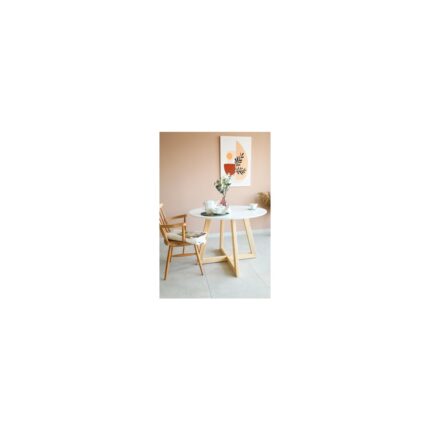 woodywood  Yuvarlak Yemek Masası, Modern Mat Beyaz Mdf Yemek Masası, Toplantı Masası