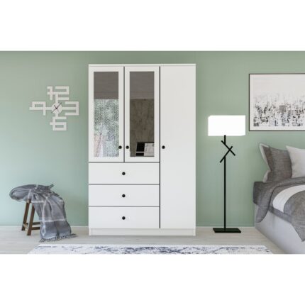 Metalia Gm 310 Ece Lüx 3 Kapı 3 Çekmeceli Aynalı Düğme Kulplu Gardırop - Görsel 2