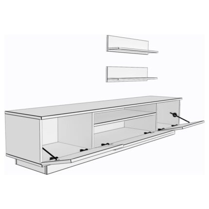 Decoraktiv Trendstyle 4 Mdf Tv Ünitesi Tv Sehpası Beyaz Antrasit - Görsel 2