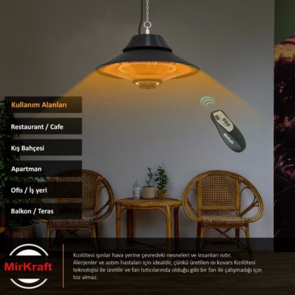 Mirkraft Elirg R.c. LED Işıklı Elektrikli Isıtıcı, 2000 W, Uzaktan Kumandalı - Görsel 4