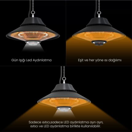 Mirkraft Elirg R.c. LED Işıklı Elektrikli Isıtıcı, 2000 W, Uzaktan Kumandalı - Görsel 5