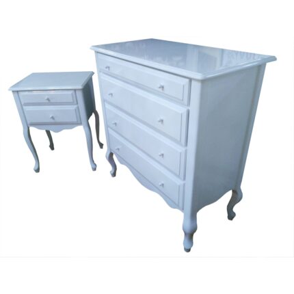 Bengi Ticaret Şifonyer-Komodin Aslan Model Kayın Torna Ayak Çekmece Parlak Beyaz Natüre Eskitme Kulp El Yapım - Görsel 2