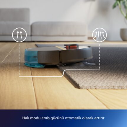 Philips XU7000/01 7000 Serisi HomeRun Aqua Islak Kuru Robot Süpürge, Sarj istasyonlu, Koyu Siyah ve Altın Sarısı, - Görsel 3