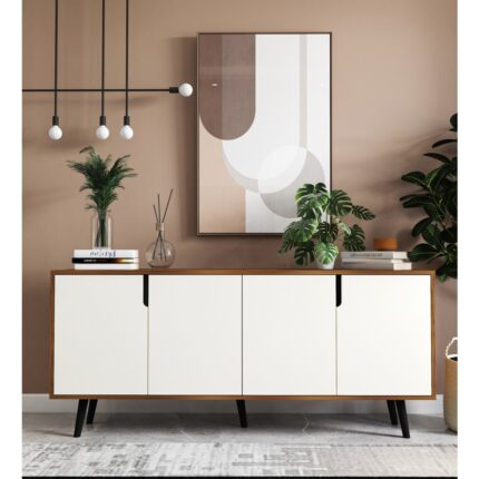 VM VERTEX MOBİLYA Latina Modern Konsol 180 cm Ceviz - Beyaz