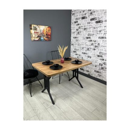 Hey Modüler Mobilya Sultan Mutfak Yemek Masası Ceviz 120 x 80 cm - Görsel 3