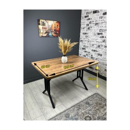 Hey Modüler Mobilya Sultan Mutfak Yemek Masası Ceviz 120 x 80 cm - Görsel 5