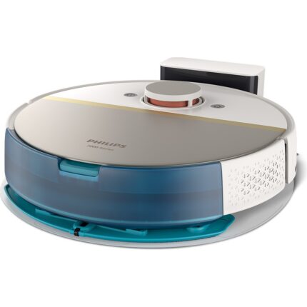 Philips XU7000/02 7000 Serisi HomeRun Aqua Islak Kuru Robot Süpürge, Sarj İstasyonlu, İpek Beyaz ve Altın Sarısı,