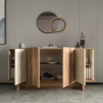 Alonex Home Diana 180 cm Konsol , Ceviz- Mermer Desenli Konsol - Görsel 4