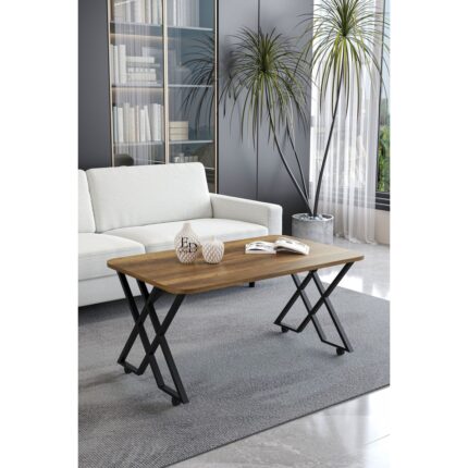 ED Efelez Design Milano Tekerlekli Orta Sehpa Siyah Metal - Barok Tabla