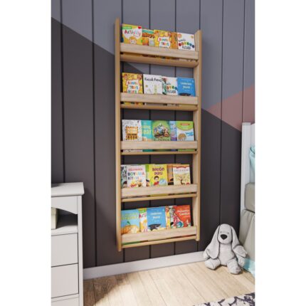 Zeo Wood Design Montessori 5 Raflı Mdf Çocuk Kitaplığı 154*60 - Sonoma - Görsel 2