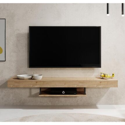 ECM Tv Ünitesi Tv Sehpası Lüks Modern Şık Duvara Askılı Geniş Ünite - Görsel 3