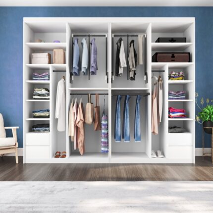 Yilwood Sürgülü Gardırop Dört Kapaklı 280/230CM (PARLAK BEYAZ) - Görsel 2