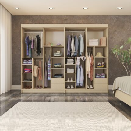 Yilwood Sürgülü Gardırop Dört Kapaklı 360/210 CM (KOTON VİZON) - Görsel 3