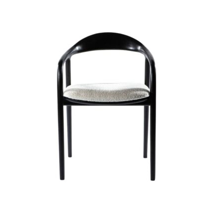 Gazzini Furniture Zodiac Beyaz Teddy Exclusive Siyah Yılan Ahşap Sandalye - Görsel 5