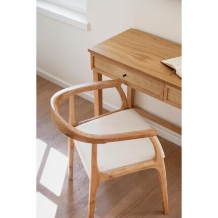 Gazzini Furniture Helsinki Krem C Model Bohem Ceviz Ahşap Sandalye - Görsel 2