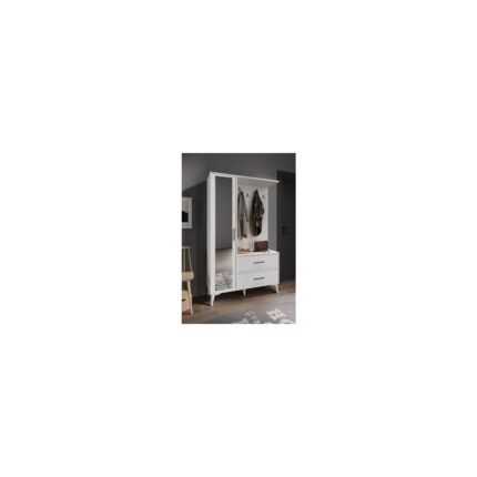 Afilli Oslo Aynalı Portmanto Vestiyer %100 MDF Klasik Tasarım 5 Raflı 110x181x36 cm Ölçülerinde