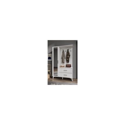 Afilli Oslo Aynalı Portmanto Vestiyer %100 MDF Klasik Tasarım 5 Raflı 110x181x36 cm Ölçülerinde - Görsel 2