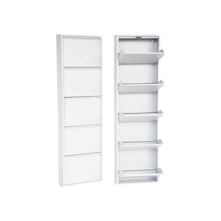 Mobilya Pratik 5'li Metal Ayakkabılık - Beyaz