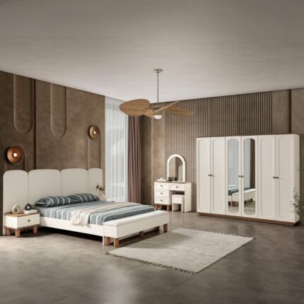 Eymense Sude Bohem Benchli Modern 6 Kapaklı Yatak Odası Takımı
