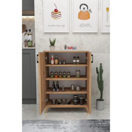 Bofigo 4 Raflı Çok Amaçlı Dolap Çok Amaçlı Mutfak Dolabı Banyo Dolabı Ceren Çam - Görsel 2