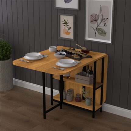 Asra Trend Metal Gövde Katlanır Mutfak Yemek Çalışma Masası, 155×75×70 cm, KM-31 - Görsel 4