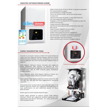 Airfel Maestro Optimum 20 Kw (17.000) Kcal Tam Yoğuşmalı Kombi - Görsel 4