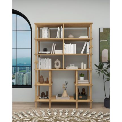 Cmd Wood SALVİA Kitaplık MDF ve Ahşap Zarif İşlevsel Minimalist Tasarım Kitaplık -Kütüphane - Dosya dolabı - Ofis dosya - Yatak Odası - Genç Odası - Karyola yan sehpa - otel -hotel - pansiyon - Görsel 3