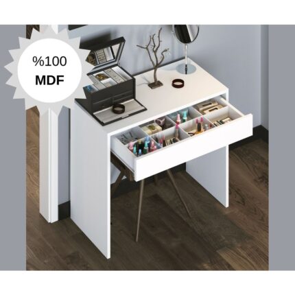 Bicabin Mdf Arya Novella Mode Çekmeceli Makyaj Masası (Beyaz)