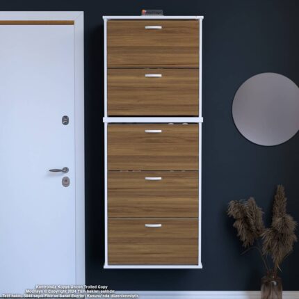 Modilayn VARBİ UMAY' 2 Li Asma Antre 72 x193x26 cm 5 Düşer Kapak 10 GözAyakkabılık - Görsel 2