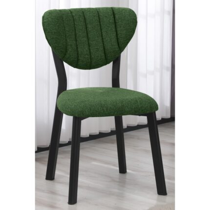 Lumodi Mobilya Elma Modeli Masa Sandalye Takımı, 4 Sandalye 1  Sabit Ceviz Masa  110 x 70  cm , Keten Kumaş - Görsel 3