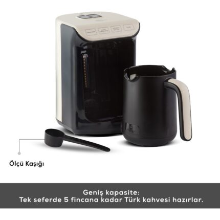 Karaca Hatır Köz Türk Kahve Makinesi Krem 5 Fincan Kapasiteli Bol Köpüklü - Görsel 3