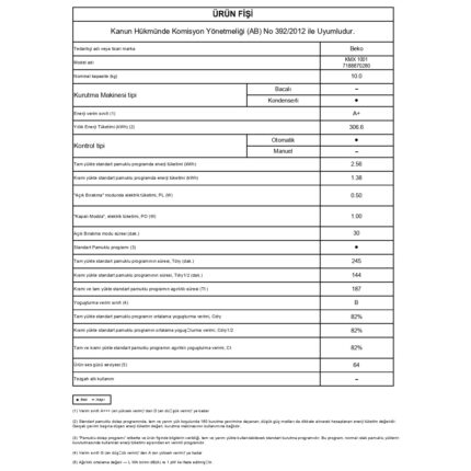 Beko KMX 1001 10 Kg Kurutma Makinesi - Görsel 5