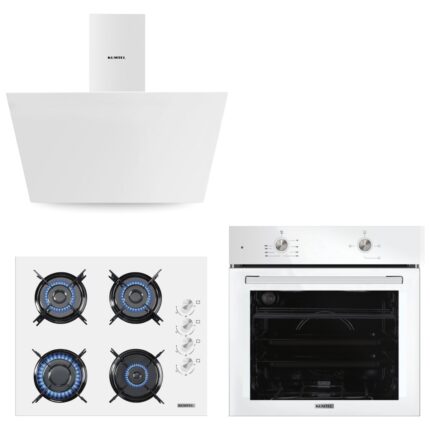 Kumtel Home Basic Beyaz Cam Ankastre Set