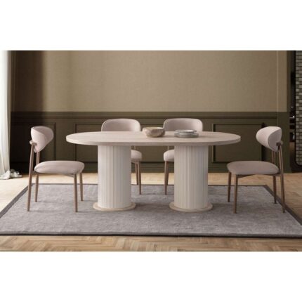 AlfaCountry Mobilya Travertino Modern Yemek Masası  Takımı 4 Sandalye - Görsel 2