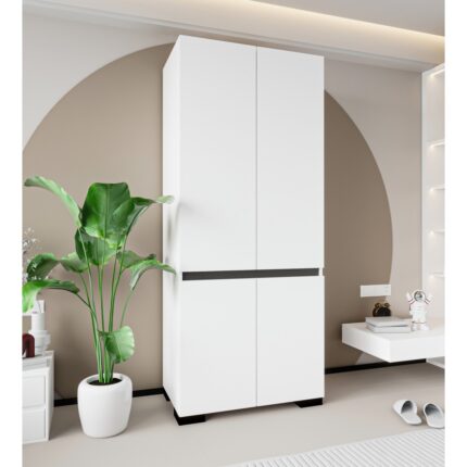 VM VERTEX MOBİLYA Floransa 4 Kapılı Flr-Irf Beyaz- Antrasit Gardırop - Görsel 3