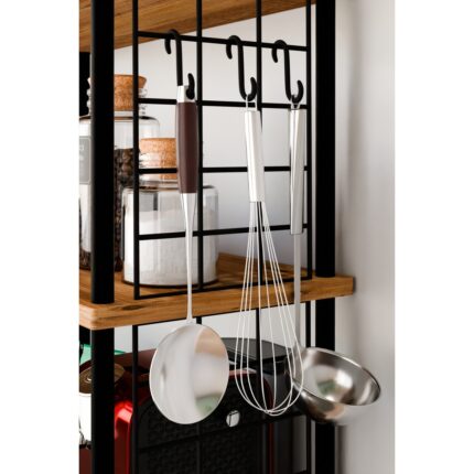 Barin Design 5 Raflı Çevir Kur Çok Amaçlı Raf – Tel Yan Panel, Açık Raf Sistemli Metal Gövdeli Organizer Dolap - Görsel 4