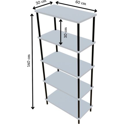 Barin Design 5 Raflı Çevir-Kur Ayakkabılık Metal Gövde Çok Amaçlı Raf Ünitesi Antre, Balkon, Banyo Uyumlu Dolap - Görsel 4