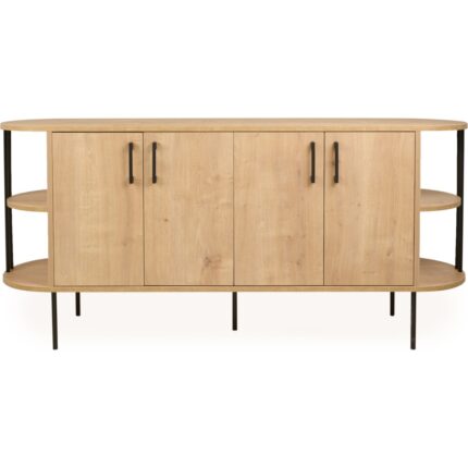 Just Home Federico 4 Kapaklı Raflı Konsol - Safir Meşe - 160 cm