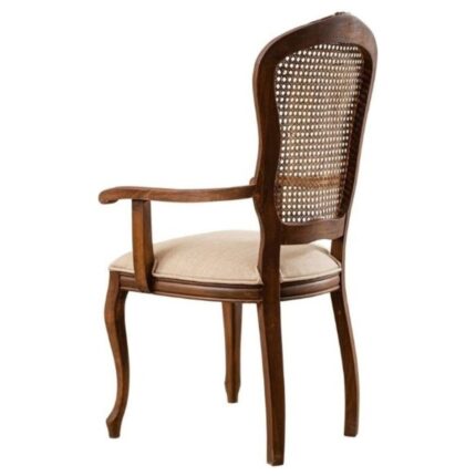Gazzini Furniture Victoria Kolçaklı Hazeranlı Ahşap Oymalı Country Sandalye - Görsel 4