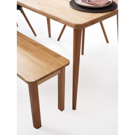 Bensett Kitta Yemek Masası, %100Masif Ahşap, 120x75 Cm, Naturel - Görsel 3