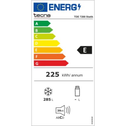 Tecna Dikey Derin Dondurucu 285 lt Statik Enerji Sınıfı E Çekmeceli Beyaz - Görsel 3