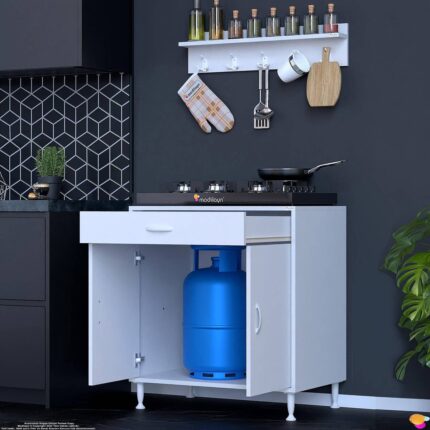 Modilayn DOQU (XXXL) Set Ocak Altı Dolap 80x88x56 cm, Çekmeceli,Kapaklı, Tüp Bölmeli Ve Baharat Raflı - Görsel 4