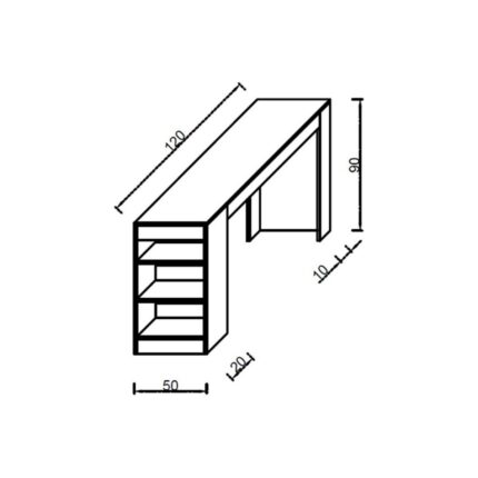 Kuzey Life Shelfy Bar Raflı Yemek Masası Safir Meşe - Görsel 4