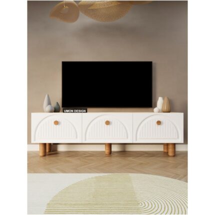 Umon Design Bohem Tv Ünitesi 150 cm Üç Kapaklı Mdf Kapak Raflı Ayaklı Tv Sehpası