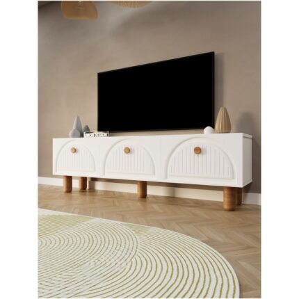 Umon Design Bohem Tv Ünitesi 150 cm Üç Kapaklı Mdf Kapak Raflı Ayaklı Tv Sehpası - Görsel 2