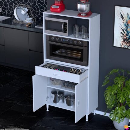 Modilayn VİO Fırın Dolabı (75x163,4x32.5 cm) Çekmeceli Kapaklı Mini/Midi Mikrodalga Mutfak Dolabı - Görsel 2