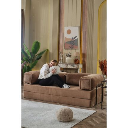 Dekoport Relax Sofa Kanepe, Fitilli Kadife, Yıkanabilir, Pratik Yer Yatağı, Uzanma Koltuğu 50 Dns - Görsel 2
